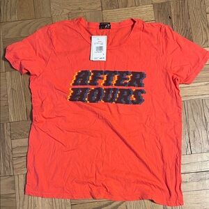 MOTHER Bright Orange 'After Hours' Tee size large NWT